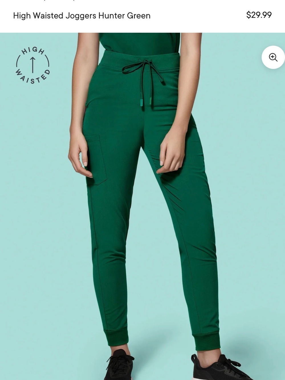 High-Waisted Hunter Green Jogger Scrubs